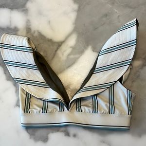 Juan de Dios aqua stripped reversible bikini top XS